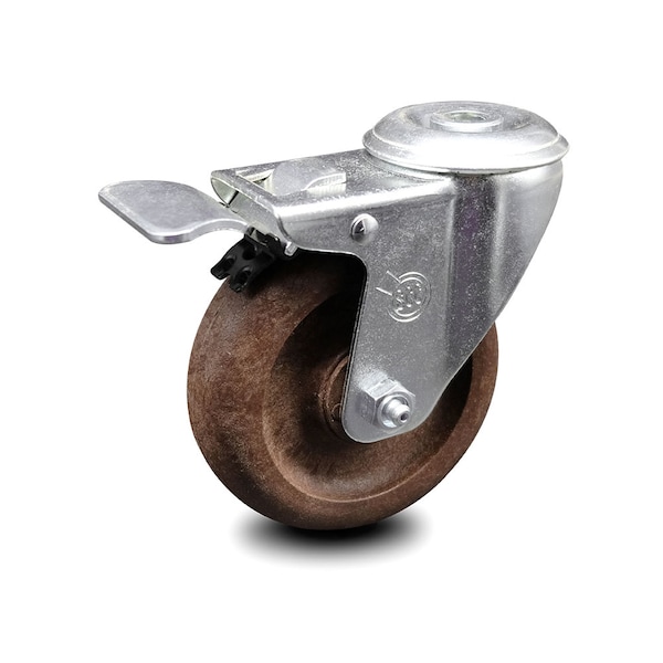 4 Inch High Temp Glass Filled Nylon Bolt Hole Caster with Total Lock Brake SCC